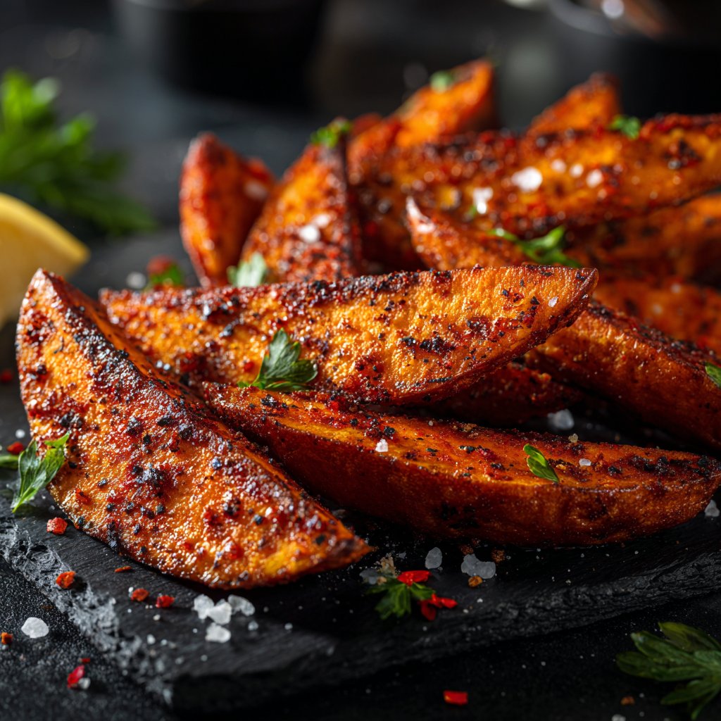 Roasted Spicy Sweet Potato Wedges