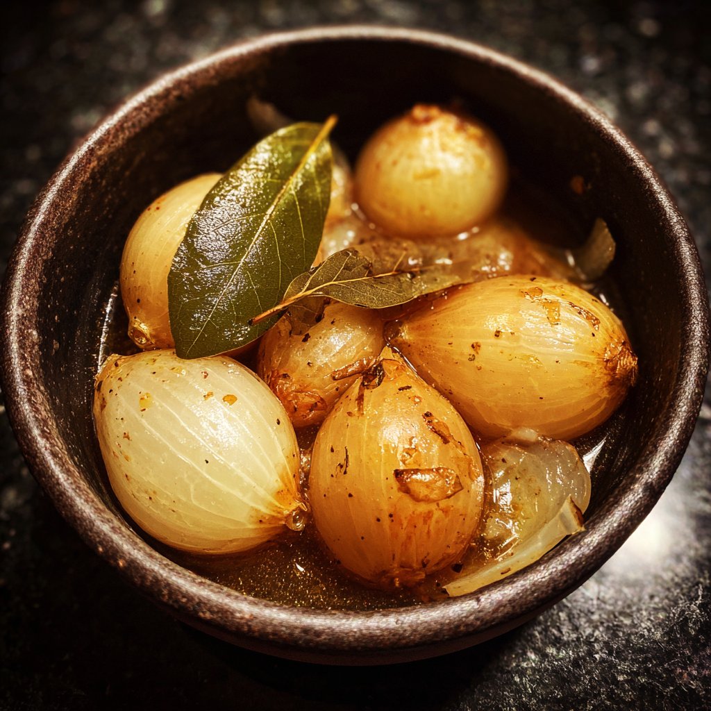 Onion Boil with Bay Leaf