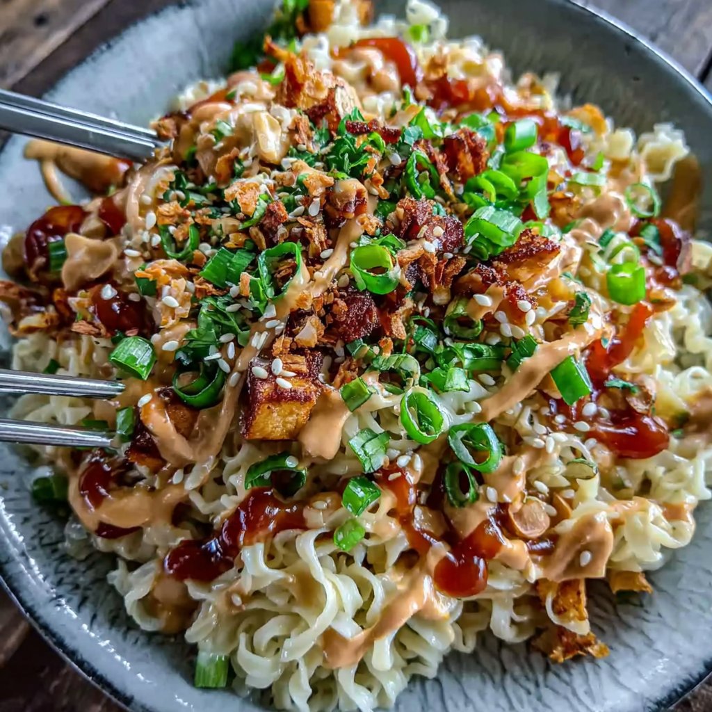 Tofu Peanut Noodle Bowl